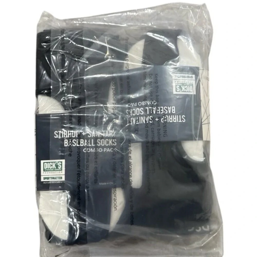 DGS‎ Stirrup + Sanitary Baseball Socks Men's Large 4-Pair NWT (2 packs of 2)